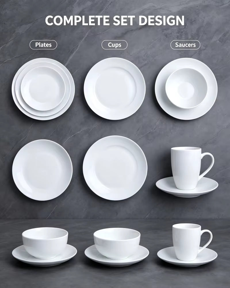 Factory Direct Sell Wholesale Cheap White Ceramic Stock Tableware Plates Dinner Dishes Porcelain Dinnerware Bowl