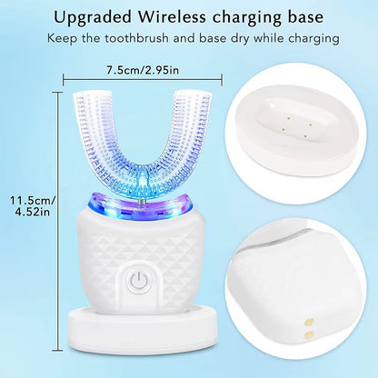 Wireless Chargeable Silicone Bristle Portable Cleaning Automatic Toothbrush High Quality U-Shaped Electric Toothbrush